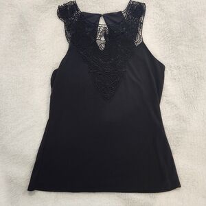 White House Black Market  Black Lace Women's Sleeveless Top Size Small